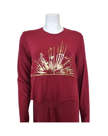 Pierre Balmingo Paris 05-4520B-NLL Starburst Raspberry Modal Nursing Nightgown myselflingerie.com